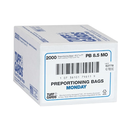 Tuffgards Tuff Gards 2M High Density Blue Monday Preportioning Bag, PK2000 303679811
